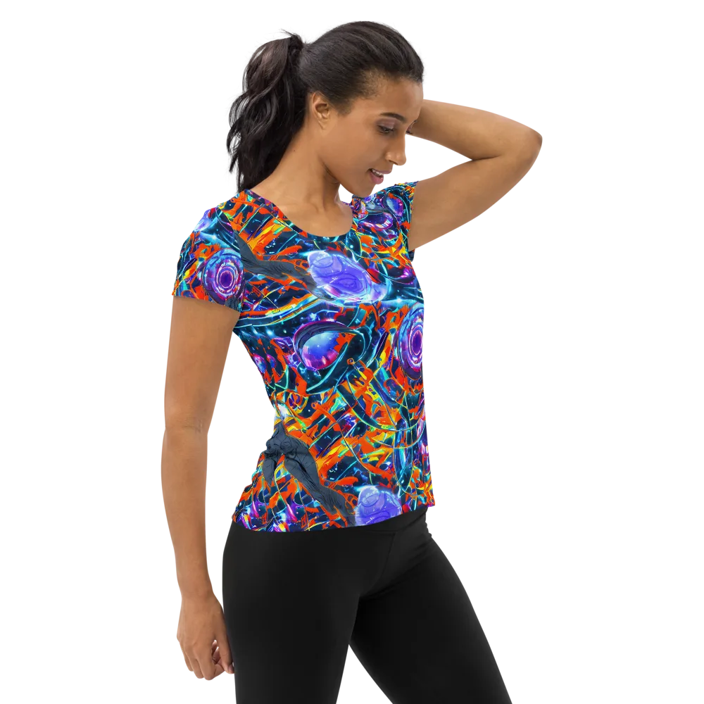 Prismatic Engine on Women's Athletic T-Shirt — Right