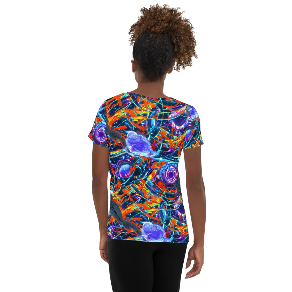Prismatic Engine on Women's Athletic T-Shirt — Back