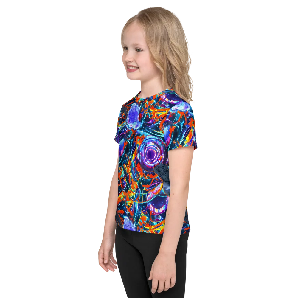 Prismatic Engine on Kids Crew Neck T-Shirt — Left