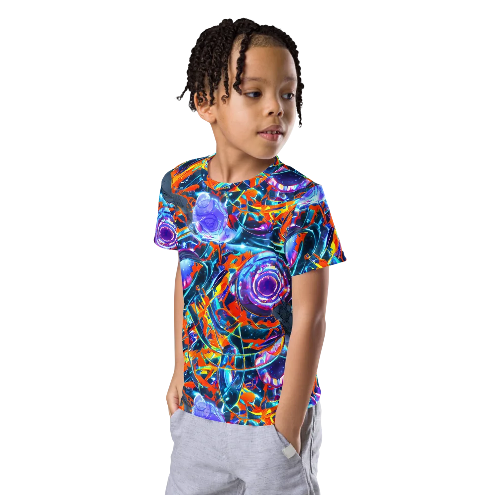 Prismatic Engine on Kids Crew Neck T-Shirt — Left Front