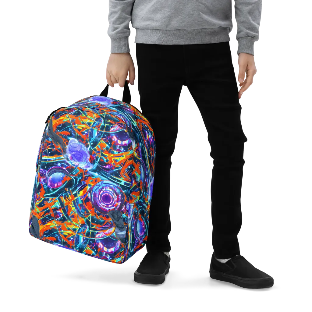 Prismatic Engine on Minimalist Backpack — Zoomed-in