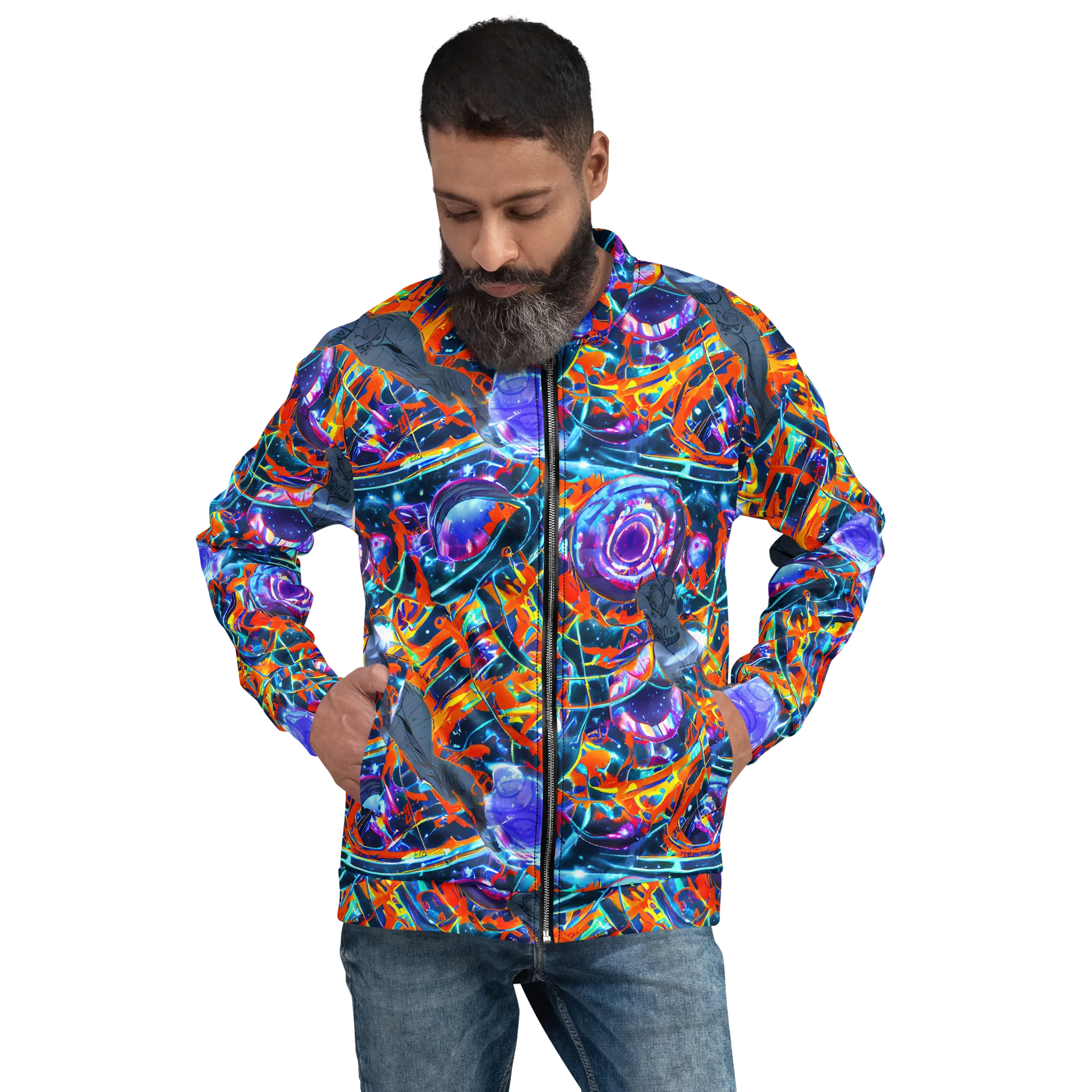 Prismatic Engine on Bomber Jacket — Front