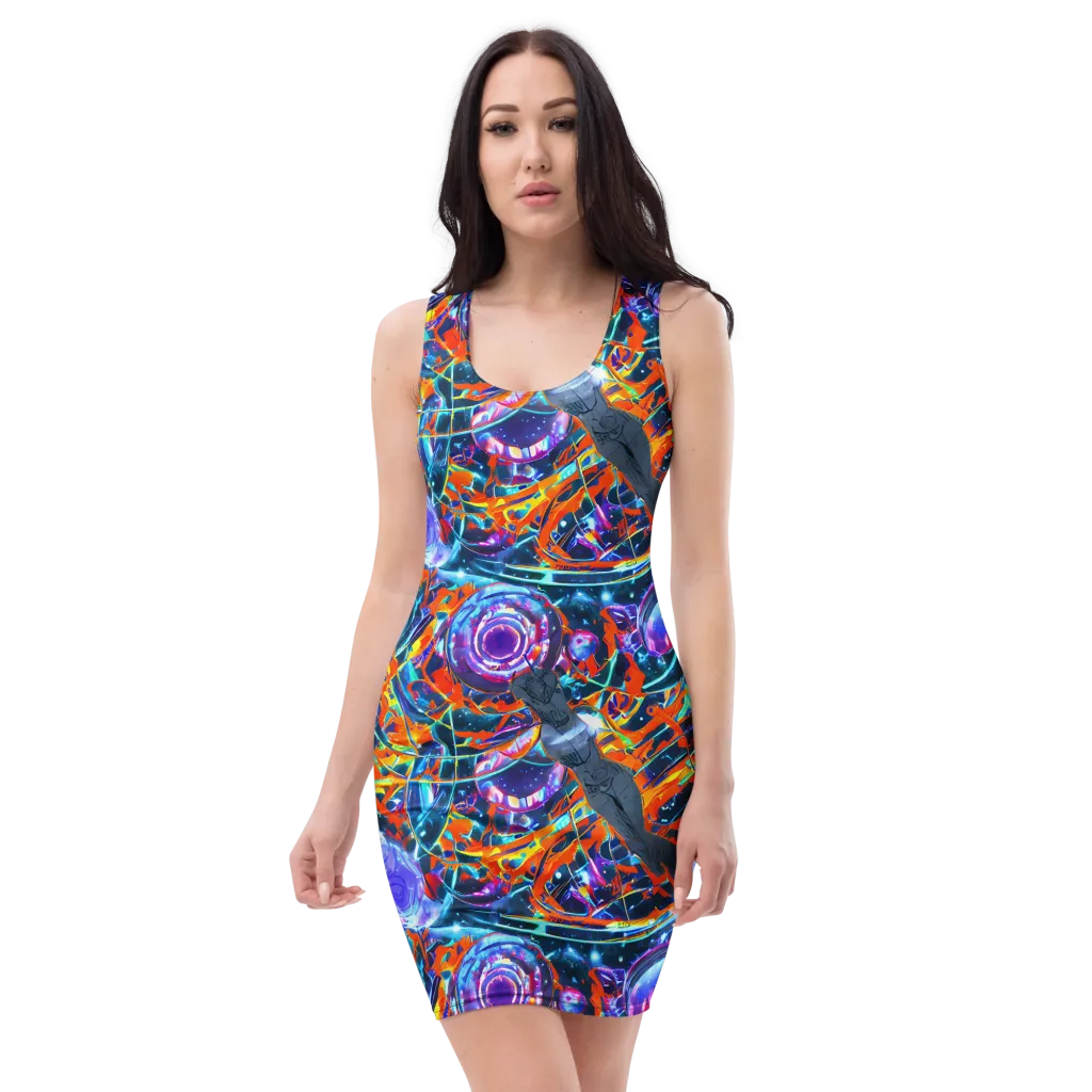 Prismatic Engine on Bodycon Dress — Front