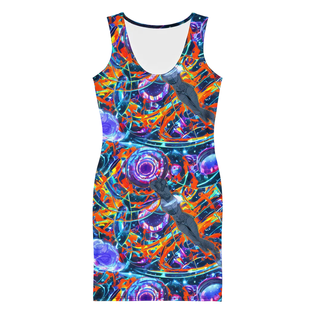 Prismatic Engine on Bodycon Dress — Front