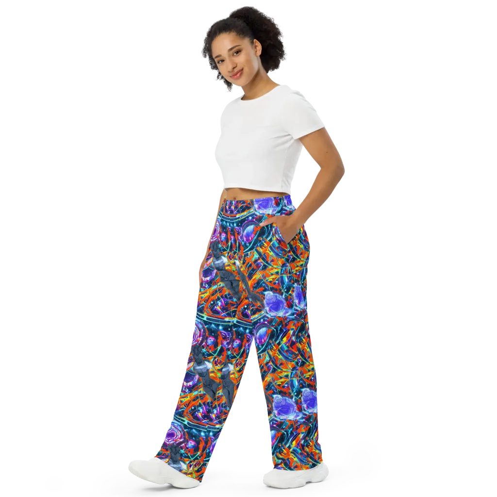 Prismatic Engine on Wide-Leg Pants — Left Front