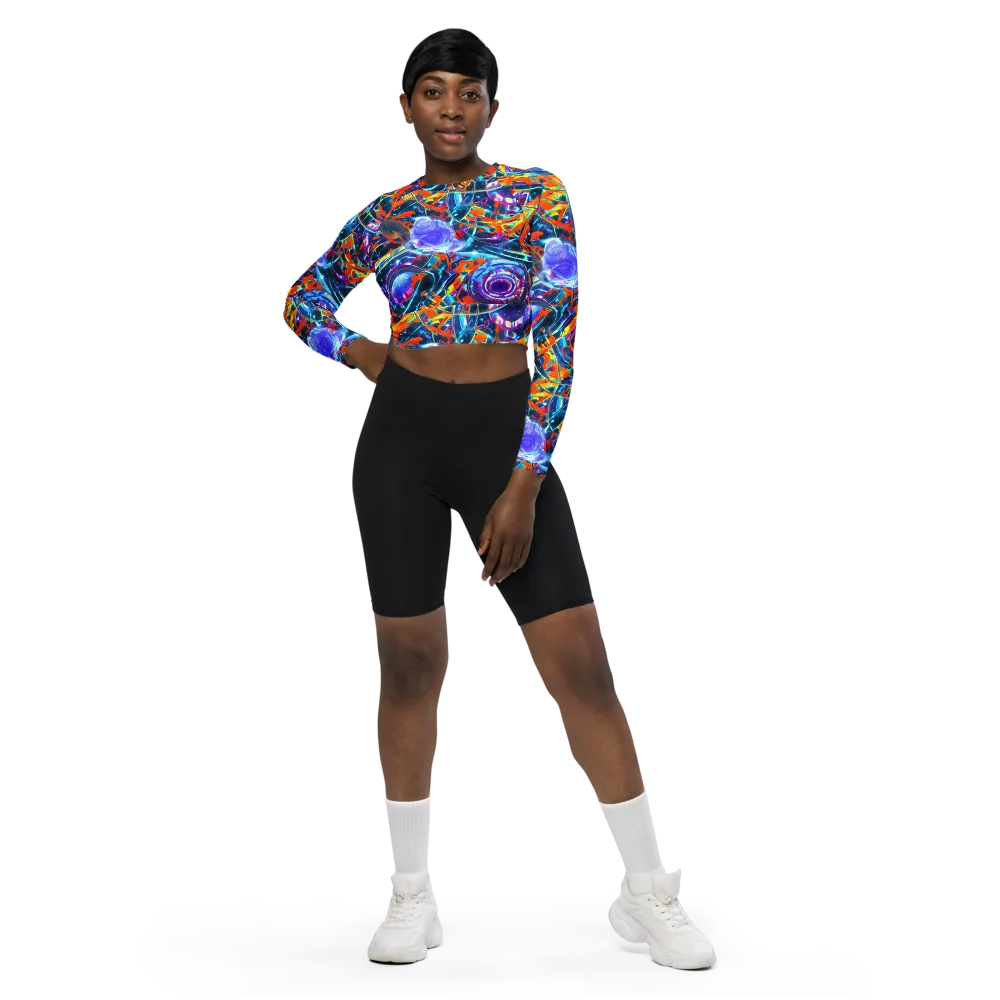 Prismatic Engine on Long Sleeve Crop Top — Front