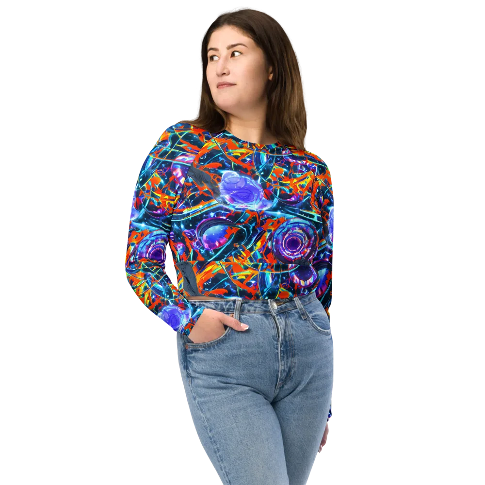 Prismatic Engine on Long Sleeve Crop Top — Front