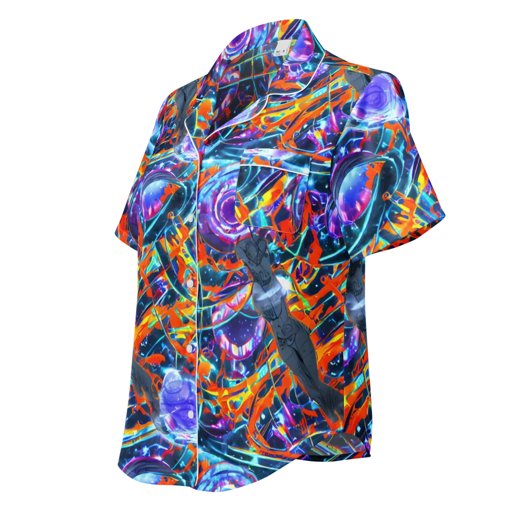 Prismatic Engine on Women's Short Sleeve Pajama Top — Left Front