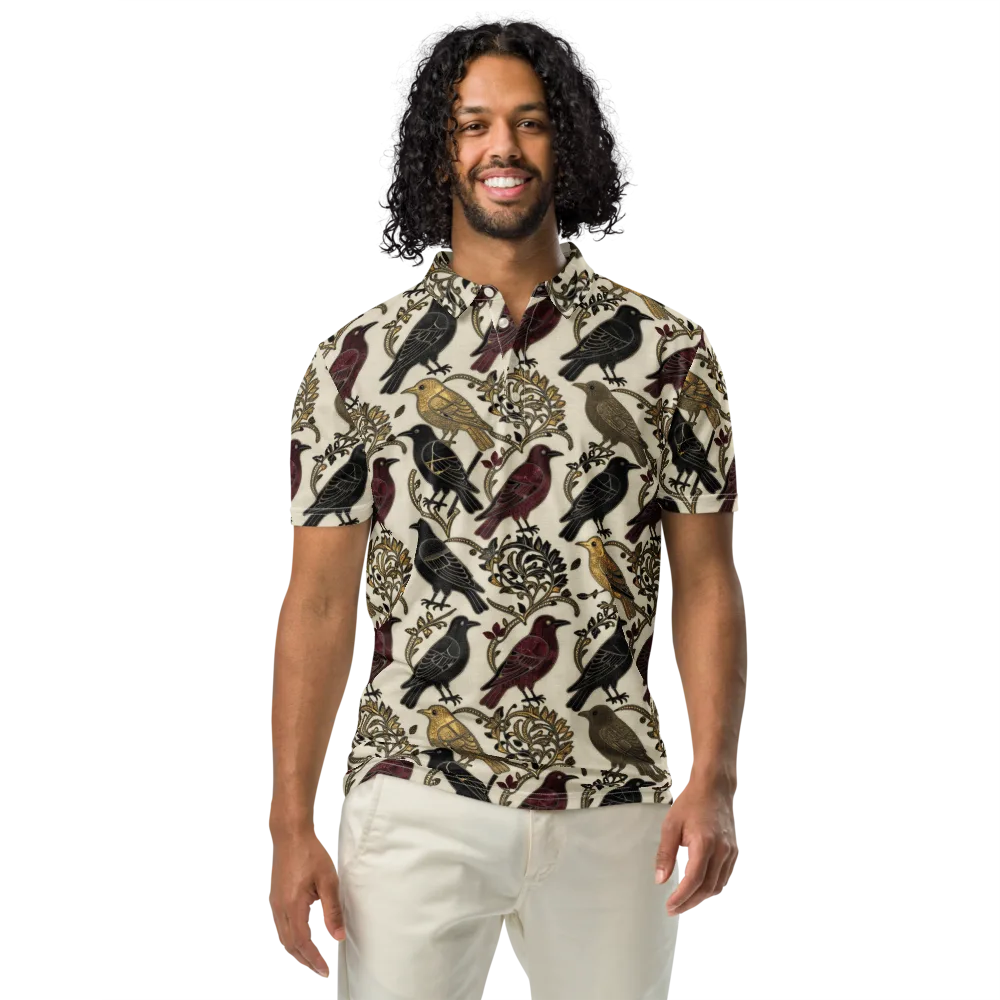 Ravenwood Aviary on Men's Slim Fit Polo Shirt — Front