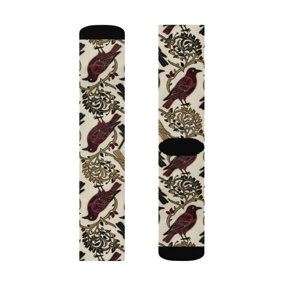 Ravenwood Aviary on Socks — Right Sock