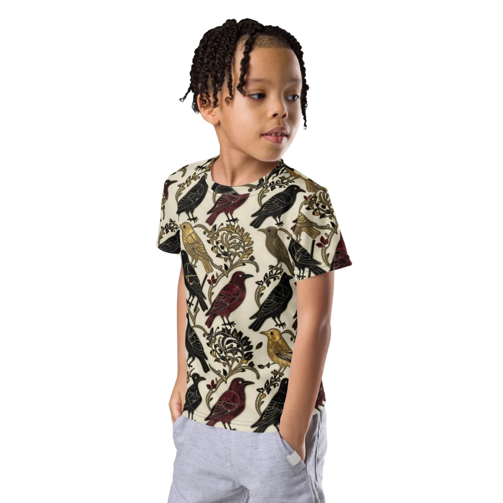 Ravenwood Aviary on Kids Crew Neck T-Shirt — Left Front