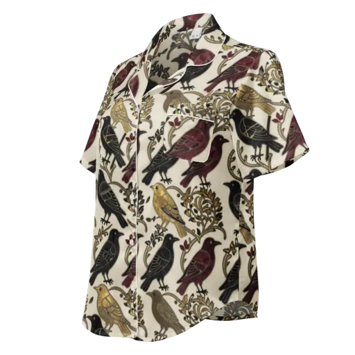 Ravenwood Aviary on a Women's Short Sleeve Pajama Top
