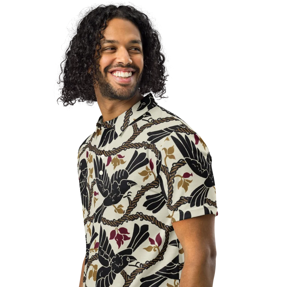 Ropebound Rooks on Men's Slim Fit Polo Shirt — Left Front