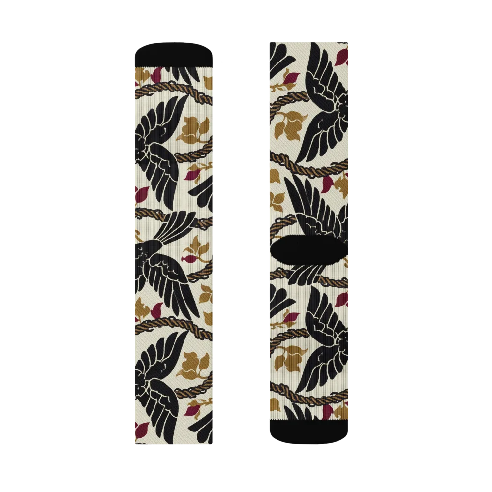 Ropebound Rooks on Socks — Right Sock