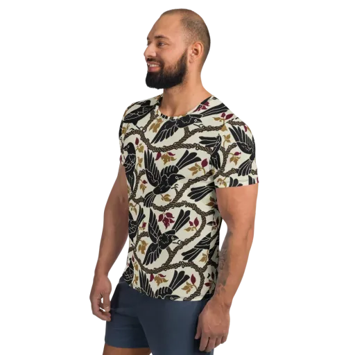 Ropebound Rooks on a Men's Athletic T-Shirt