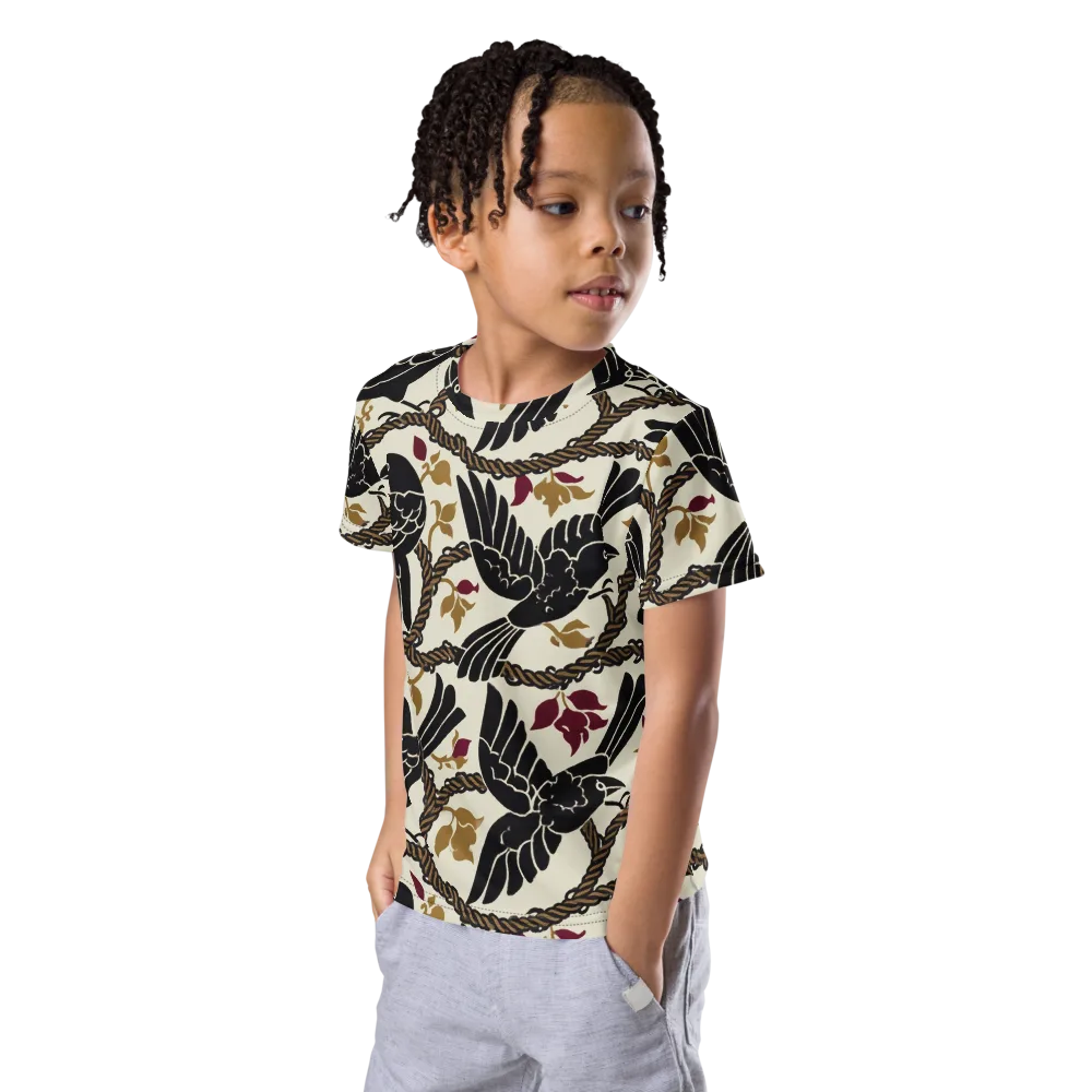 Ropebound Rooks on Kids Crew Neck T-Shirt — Left Front