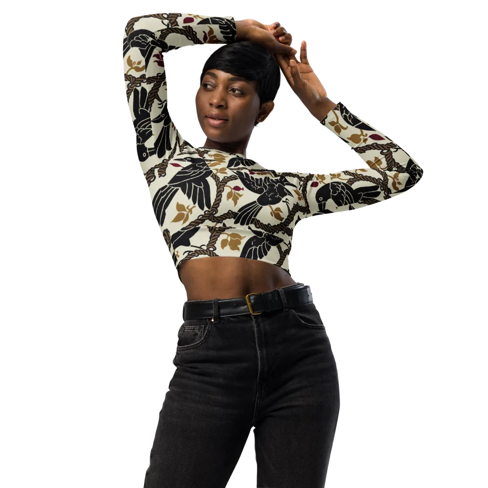 Ropebound Rooks on Long Sleeve Crop Top — Front