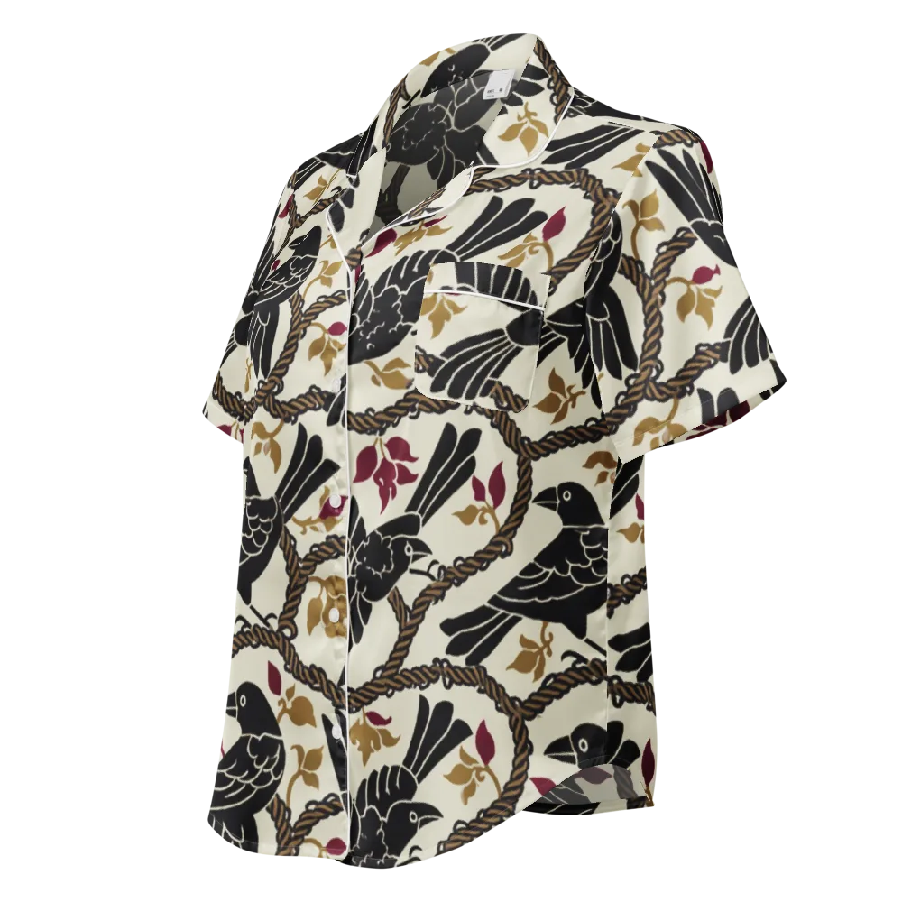Ropebound Rooks on Women's Short Sleeve Pajama Top — Left Front