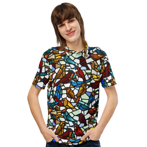 Stained Aviary on a Men's Slim Fit Polo Shirt