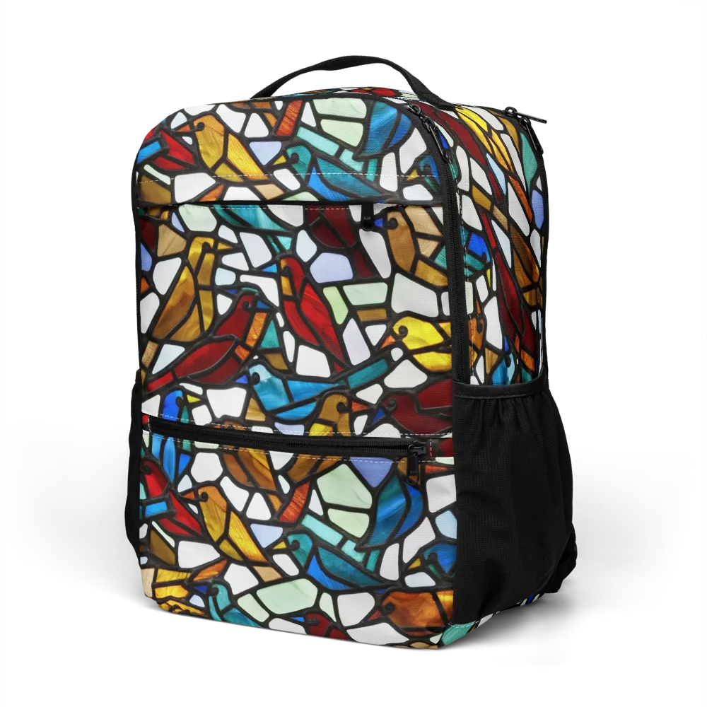 Stained Aviary on Utility Backpack — Left Front