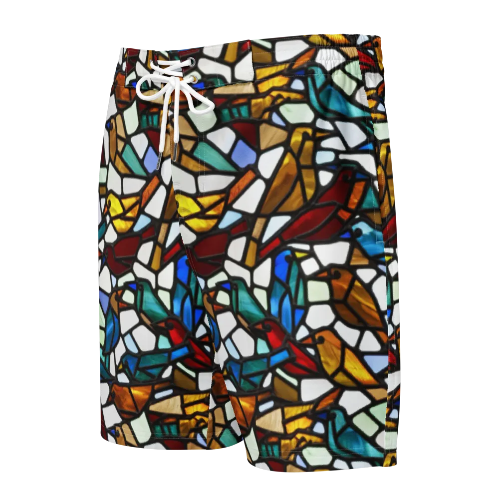 Stained Aviary on Men's Board Shorts — Front