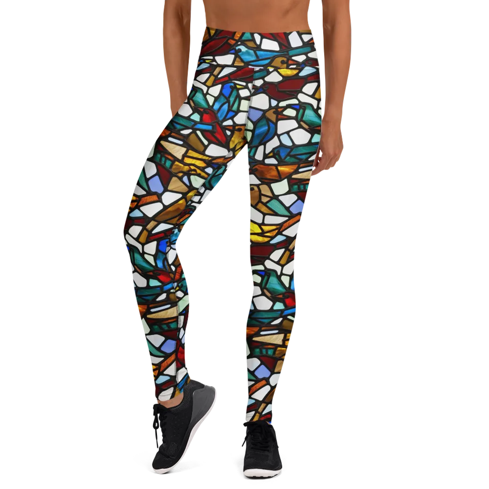 Stained Aviary on Yoga Leggings — Front
