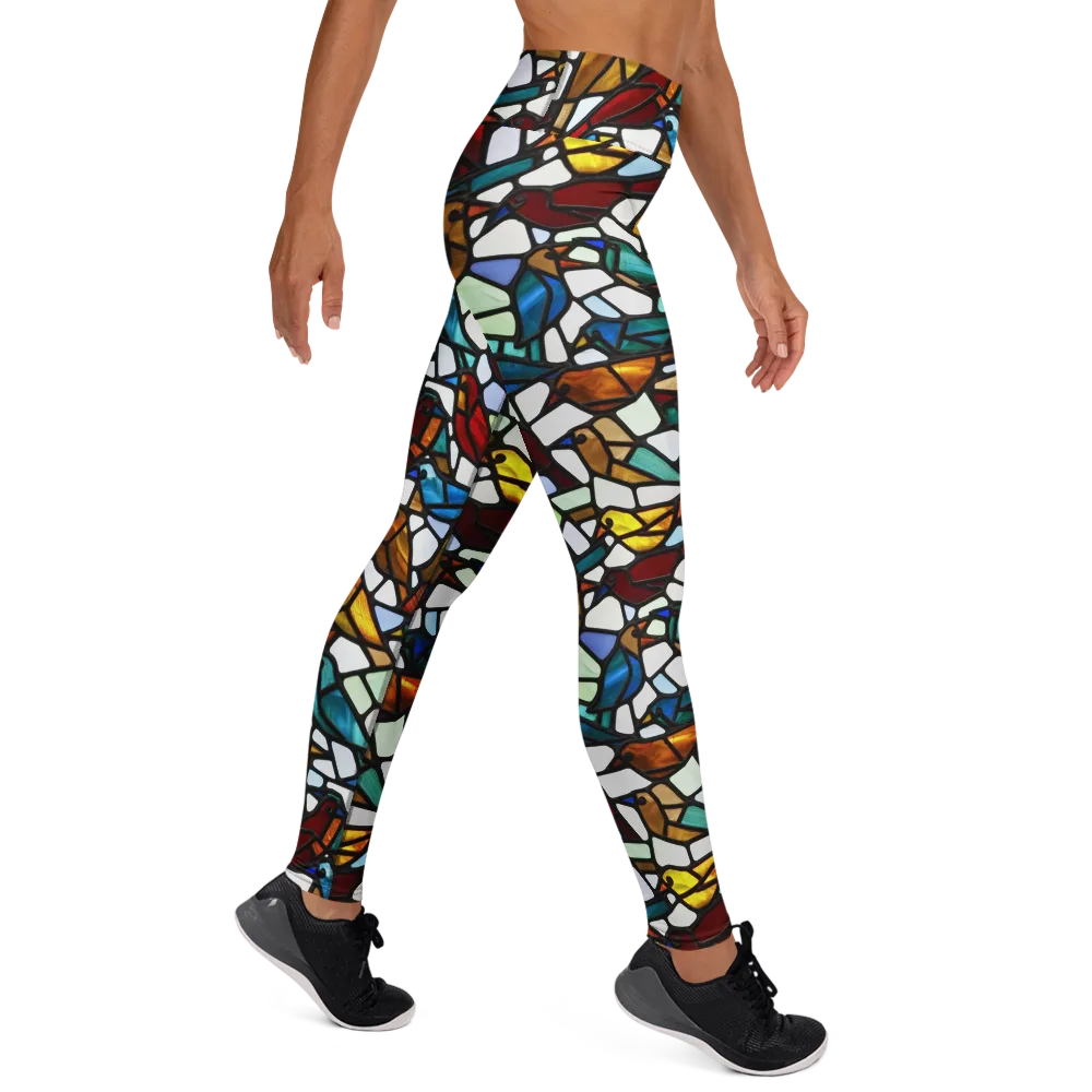 Stained Aviary on Yoga Leggings — Right