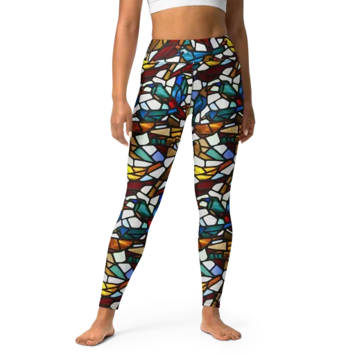 Stained Aviary on a Yoga Leggings