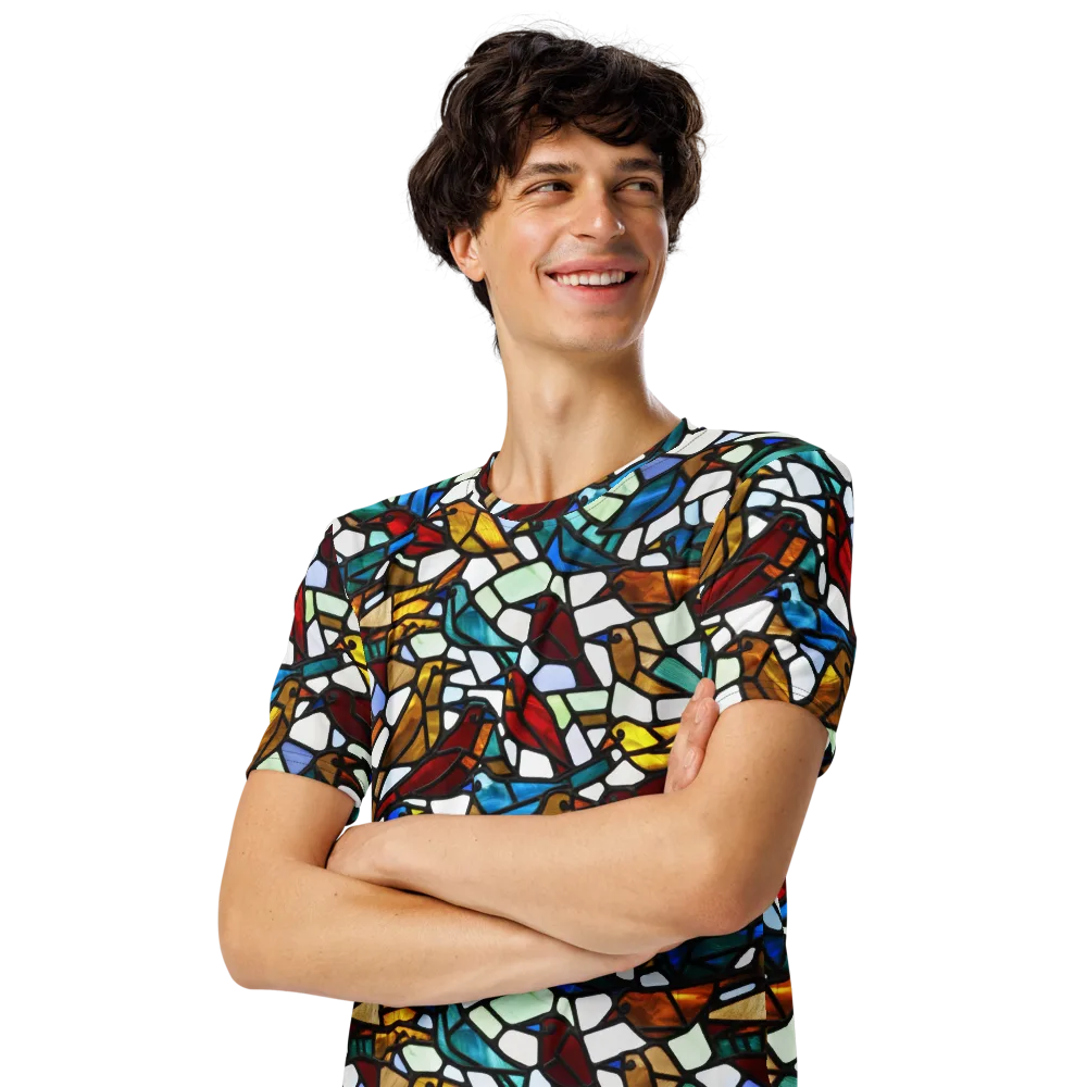 Stained Aviary on Men's Crew Neck T-Shirt — Left Front