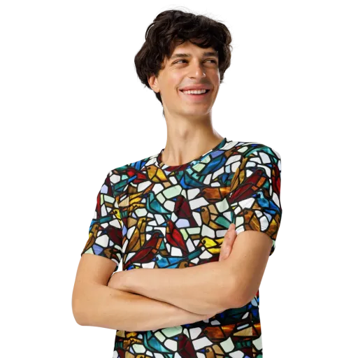 Stained Aviary on a Men's Crew Neck T-Shirt
