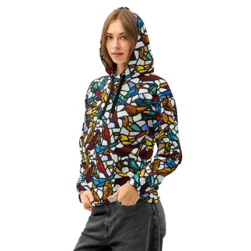 Stained Aviary on a Cotton Hoodie