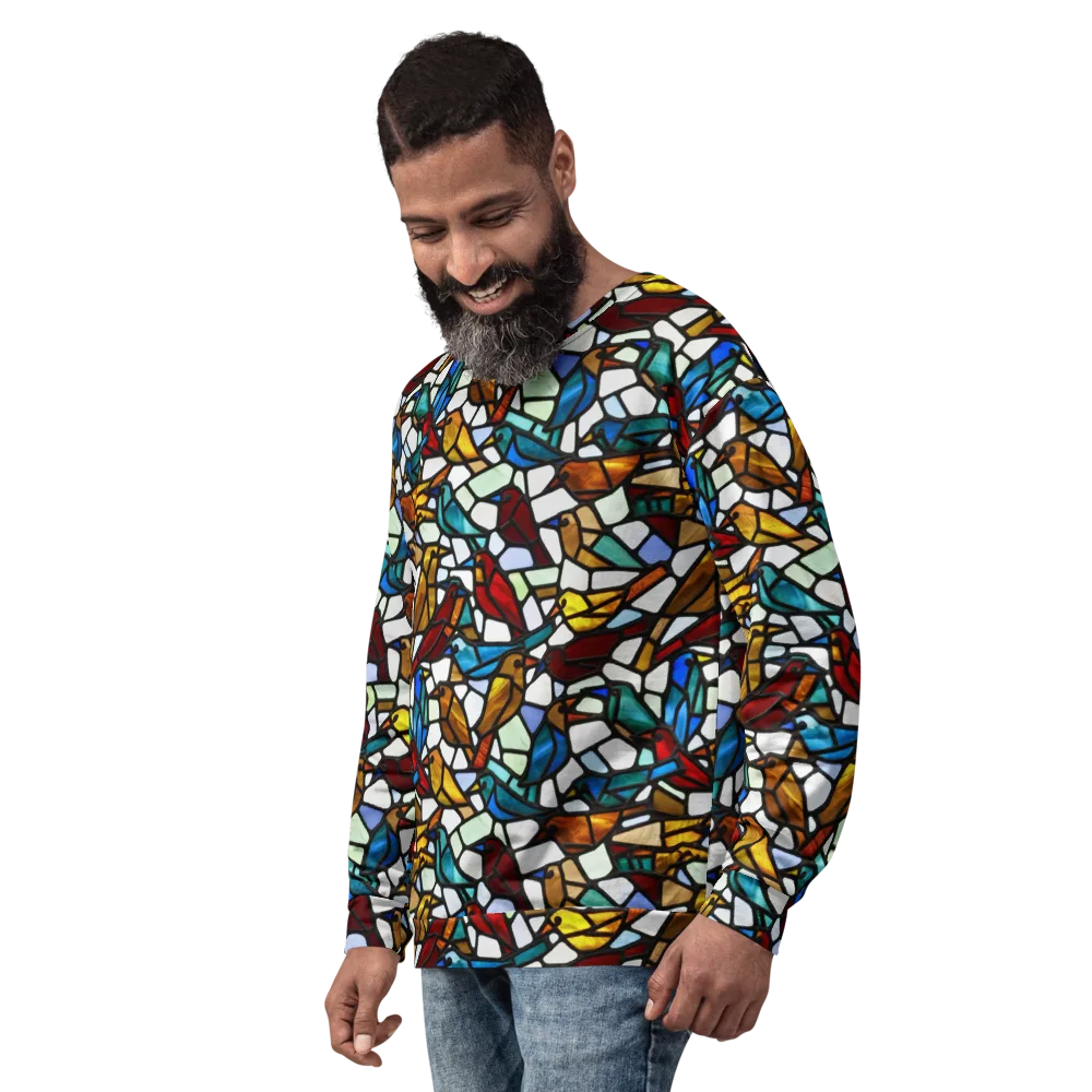 Stained Aviary on Sweatshirt — Left Front