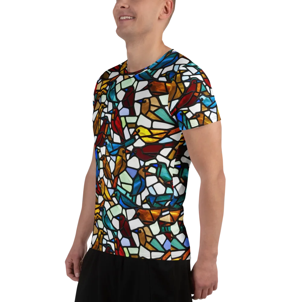Stained Aviary on Men's Athletic T-Shirt — Left