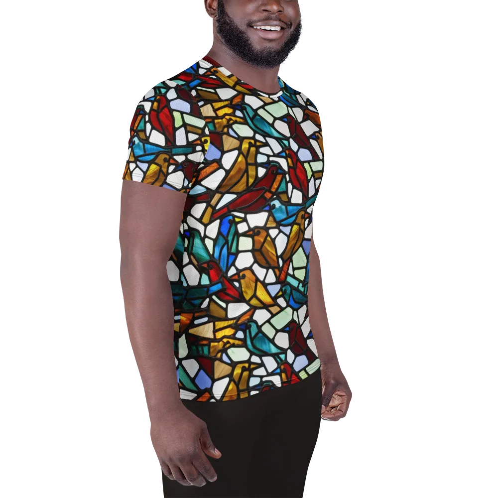 Stained Aviary on Men's Athletic T-Shirt — Right