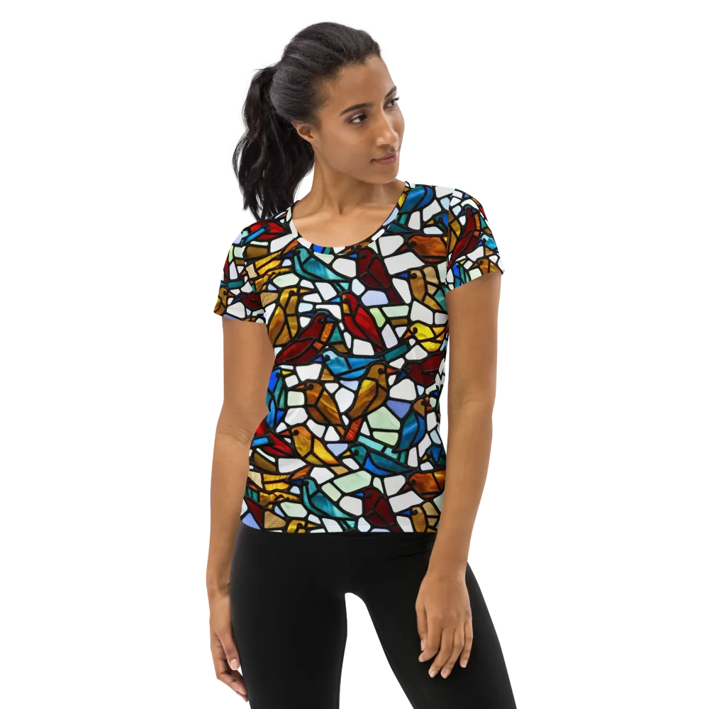 Stained Aviary on Women's Athletic T-Shirt — Front