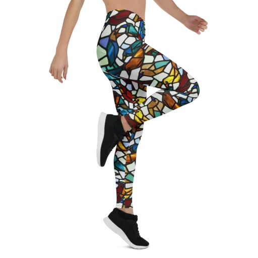 Stained Aviary on a Leggings