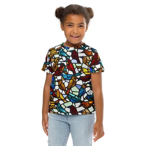 Stained Aviary on a Kids Crew Neck T-Shirt