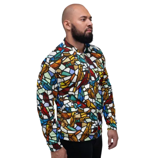 Stained Aviary on a Bomber Jacket