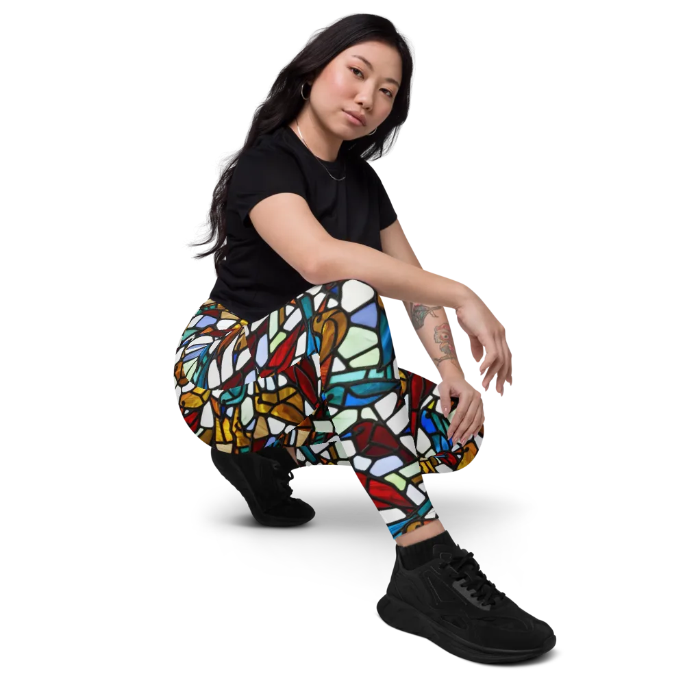 Stained Aviary on Leggings with Pockets — Right Front