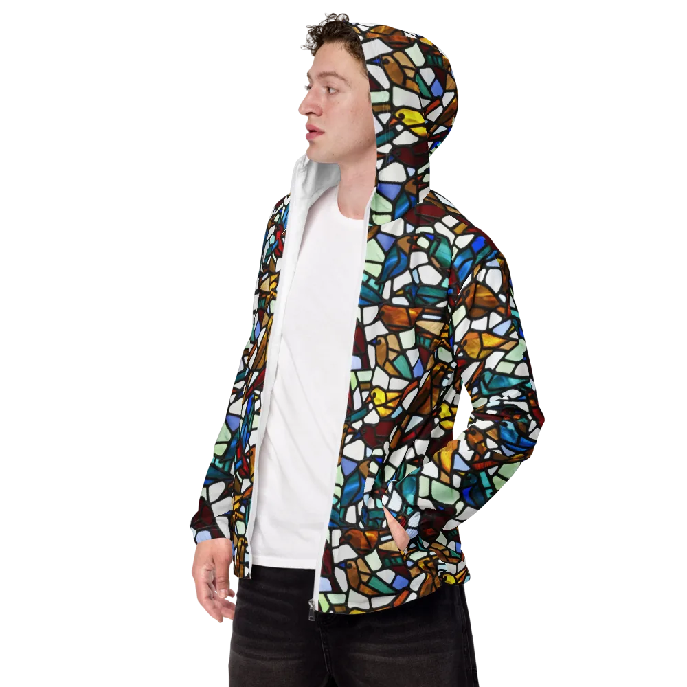 Stained Aviary on Men's Windbreaker — Left Front