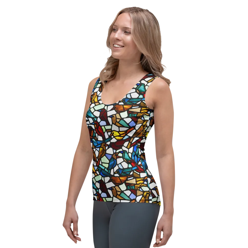 Stained Aviary on Women's Tank Top — Left Front