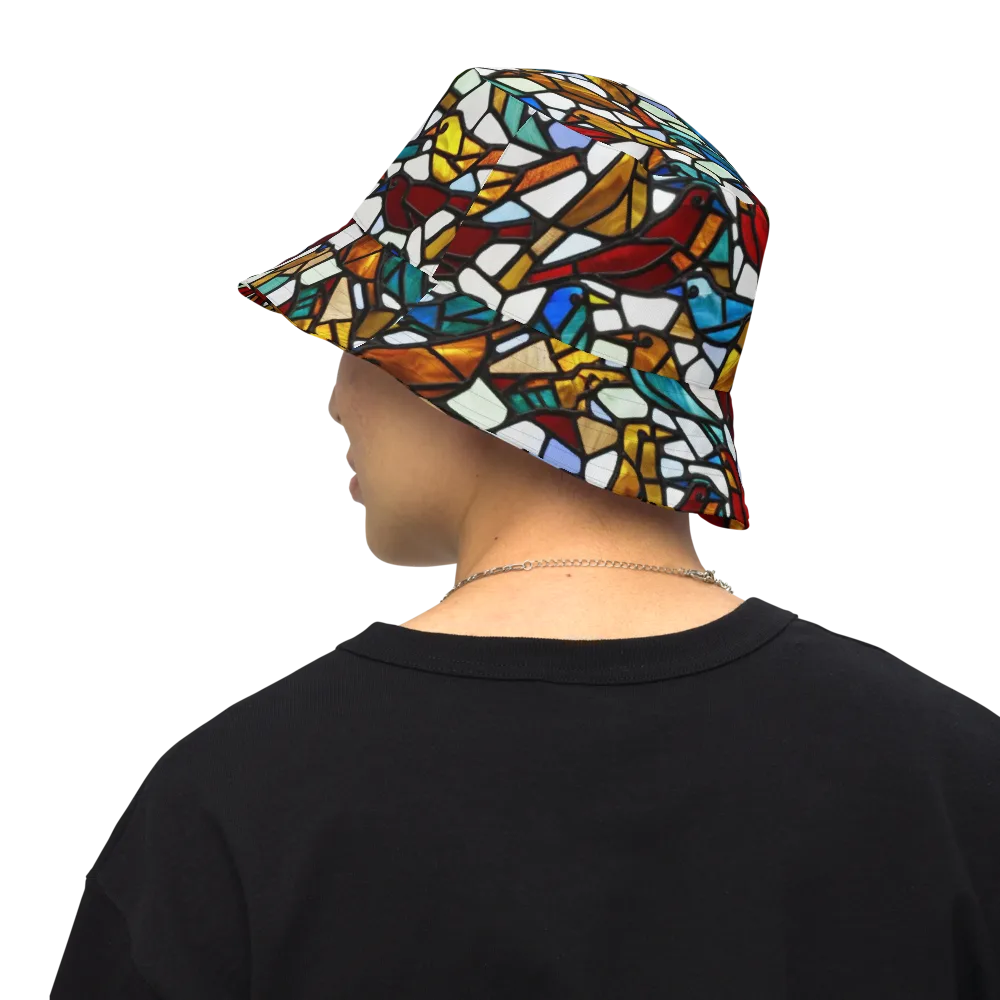 Stained Aviary on Reversible Bucket Hat — Back Inside