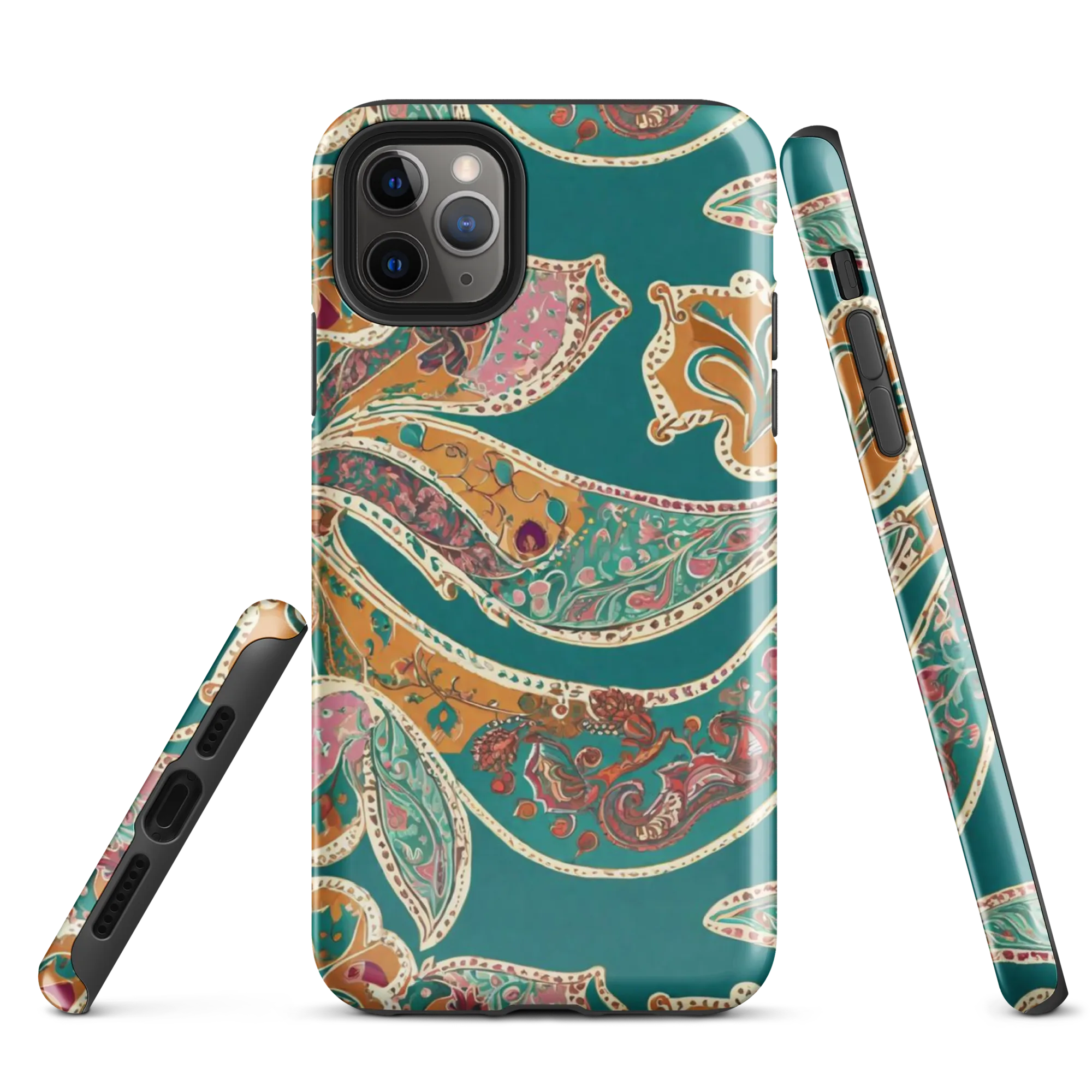 Teal Paisley Reverie on Tough Case for iPhone® — Front