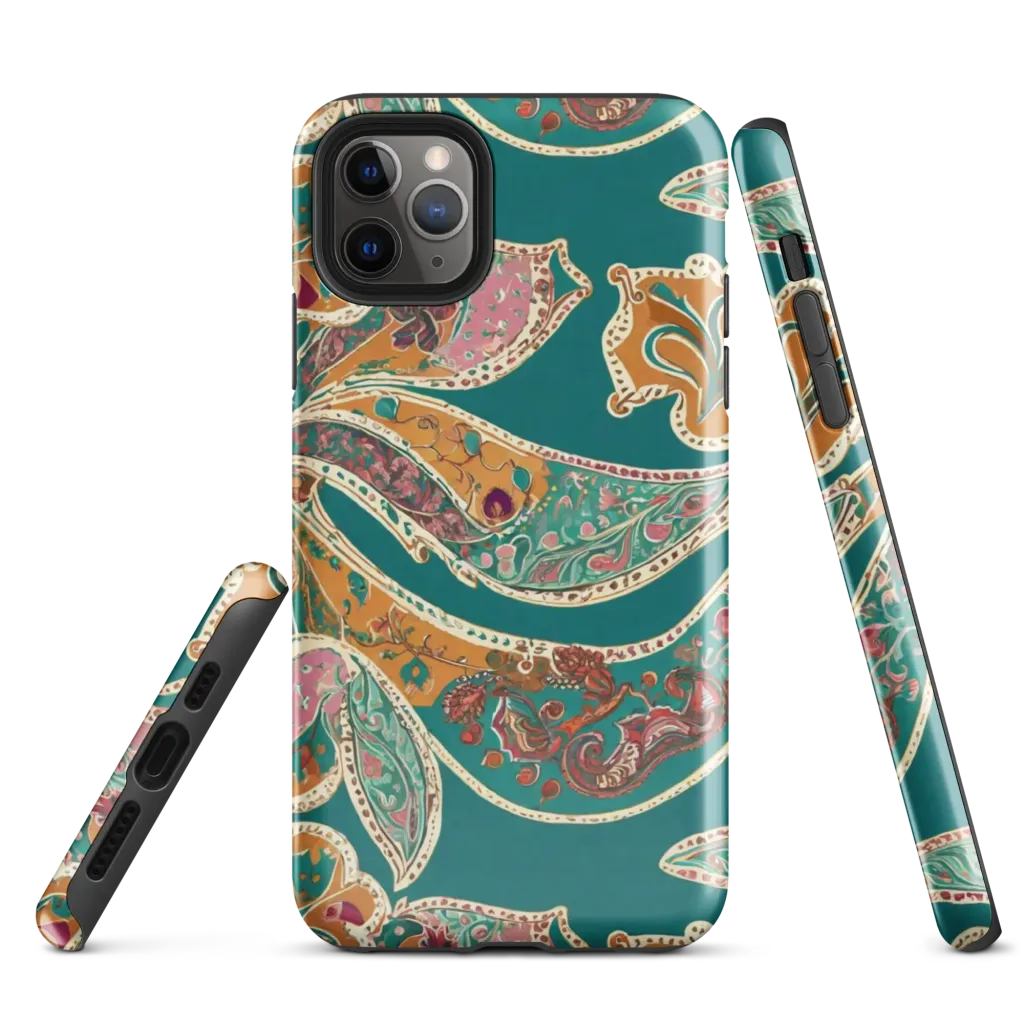 Teal Paisley Reverie on Tough Case for iPhone® — Front