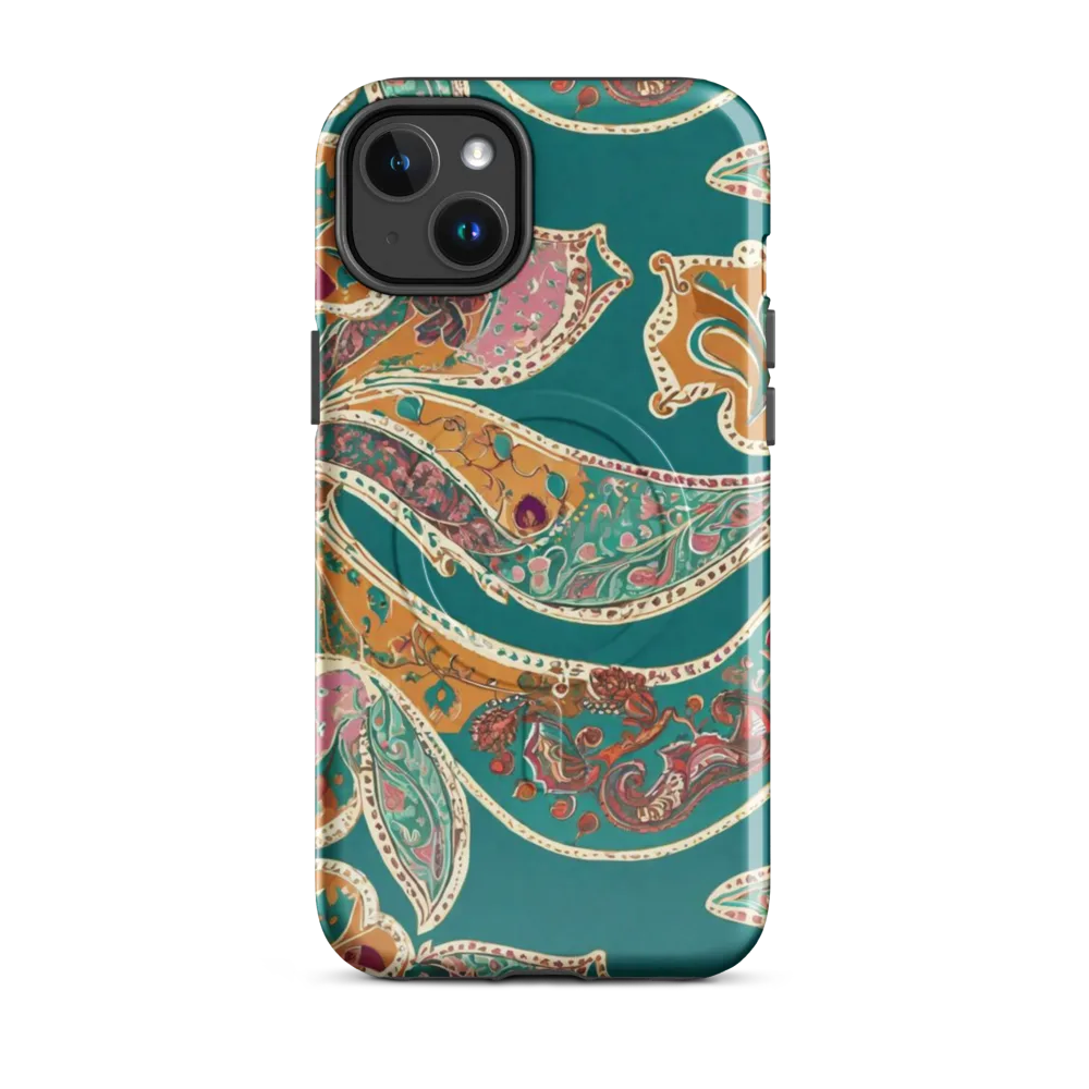 Teal Paisley Reverie on MagSafe Tough Case for iPhone® — Front