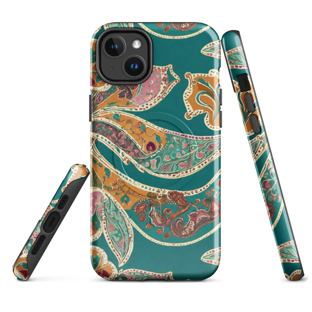Teal Paisley Reverie on MagSafe Tough Case for iPhone® — Front