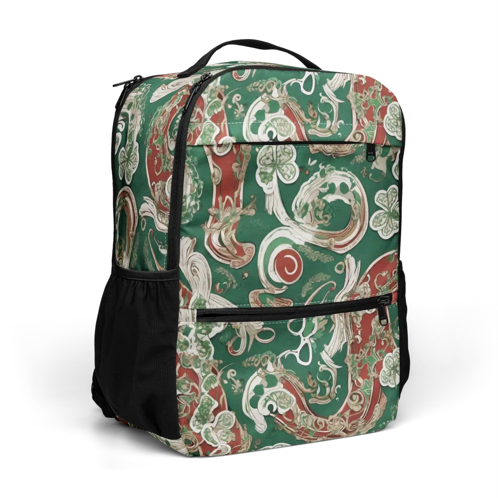 Emerald Curlicue on Utility Backpack — Right Front