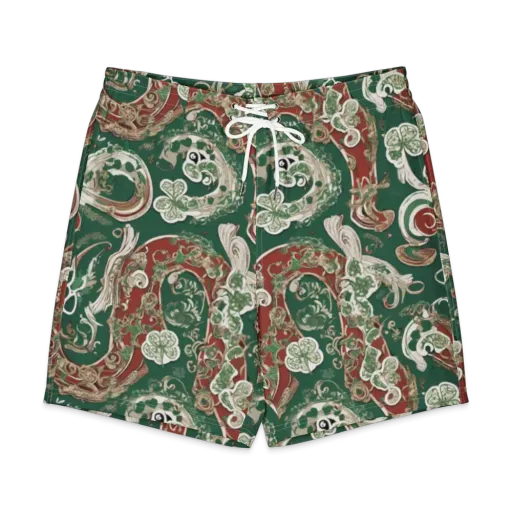 Emerald Curlicue on a Men's Board Shorts