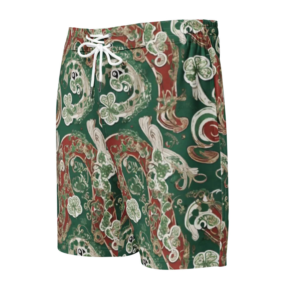 Emerald Curlicue on Men's Board Shorts — Front