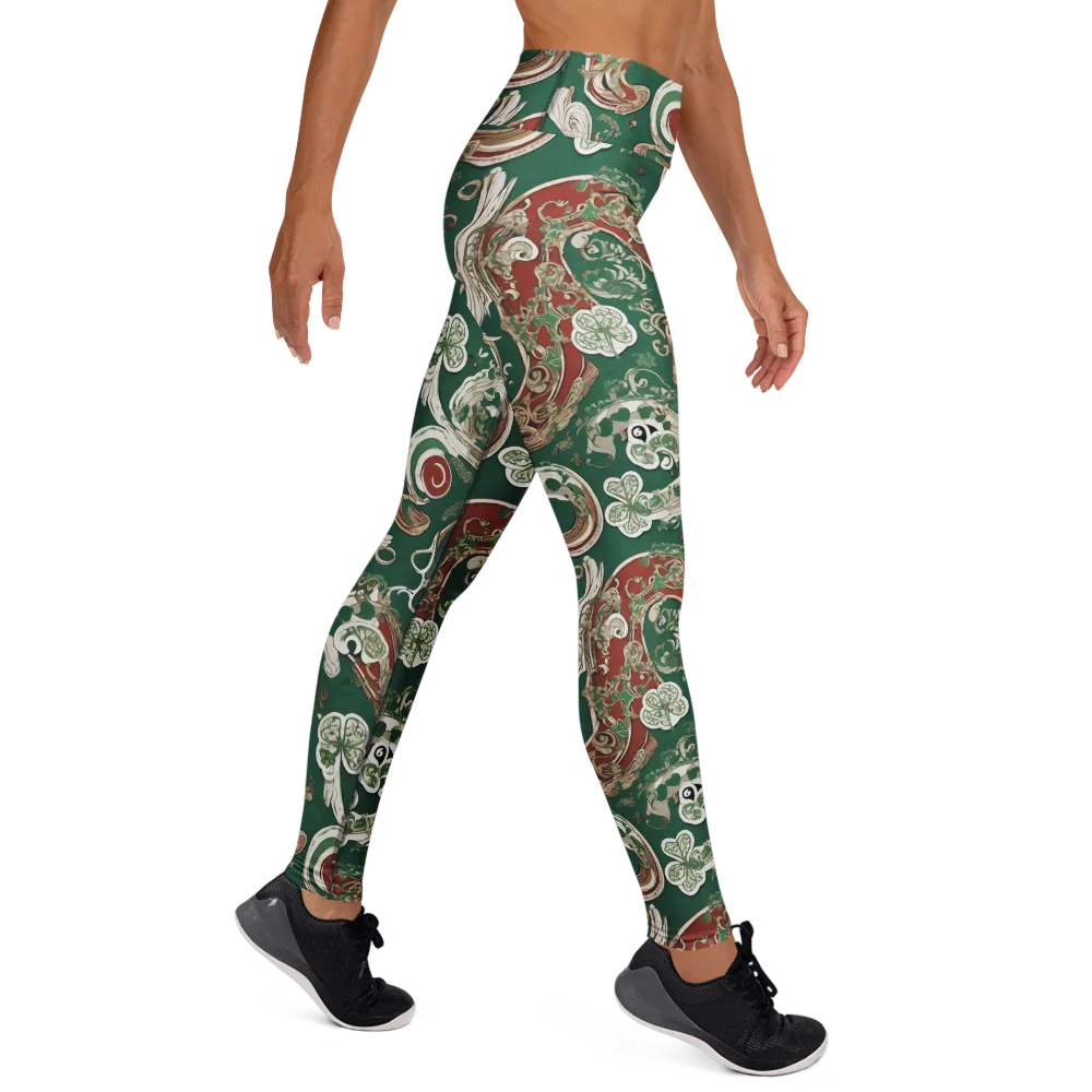 Emerald Curlicue on Yoga Leggings — Right